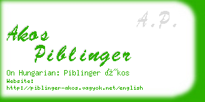 akos piblinger business card